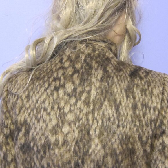 & OTHER STORIES DOUBLE BREASTED WOOL SNAKE PRINT LONG COAT PARIS ATELIER - Picture 8 of 14